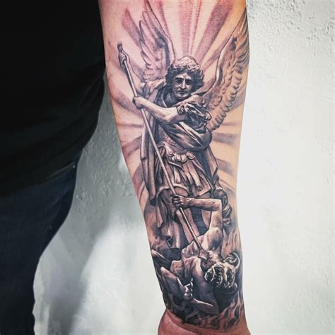 tattoos of st michael|men's st michael tattoo ideas.